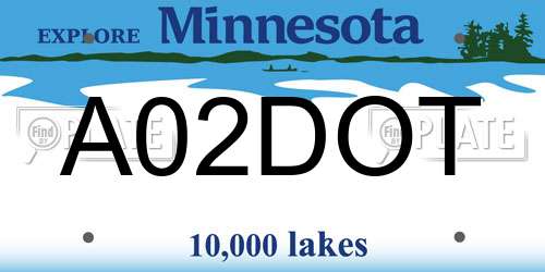 A02DOT Minnesota License Plate