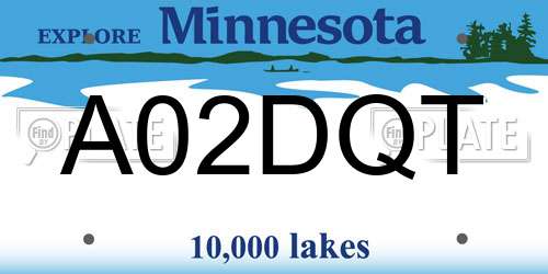 A02DQT Minnesota License Plate