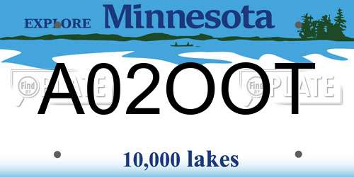 A02OOT Minnesota License Plate