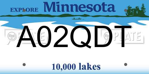 A02QDT Minnesota License Plate
