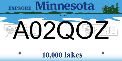 A02QOZ Minnesota License Plate
