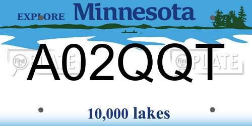 A02QQT Minnesota License Plate