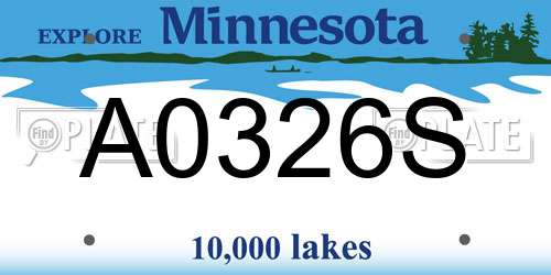 A0326S Minnesota License Plate