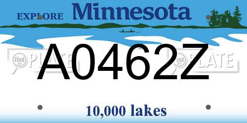 A0462Z Minnesota License Plate