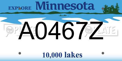 A0467Z Minnesota License Plate
