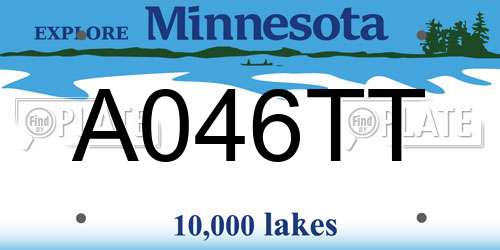 A046TT Minnesota License Plate