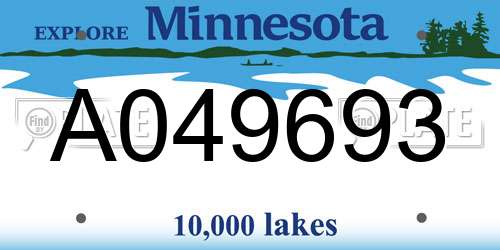 A049693 Minnesota License Plate