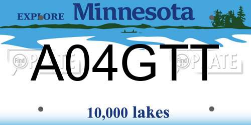 A04GTT Minnesota License Plate