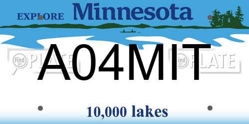 A04MIT Minnesota License Plate