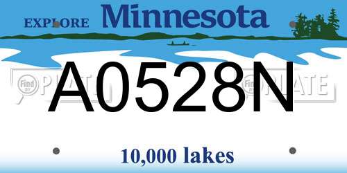 A0528N Minnesota License Plate