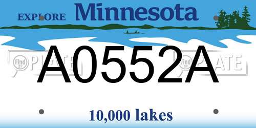 A0552A Minnesota License Plate