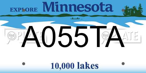 A055TA Minnesota License Plate