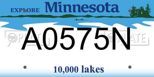 A0575N Minnesota License Plate
