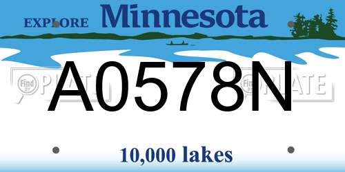A0578N Minnesota License Plate