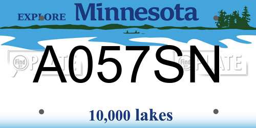 A057SN Minnesota License Plate