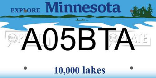 A05BTA Minnesota License Plate
