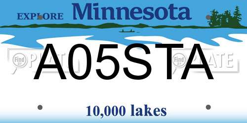 A05STA Minnesota License Plate