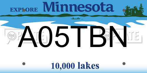 A05TBN Minnesota License Plate