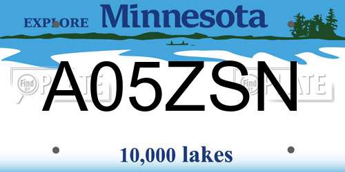 A05ZSN Minnesota License Plate