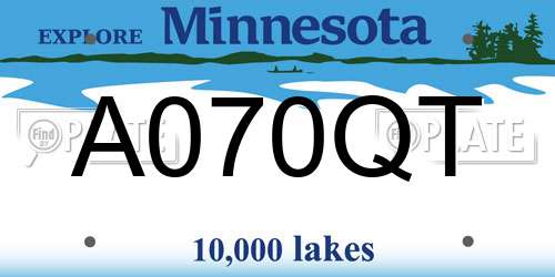 A070QT Minnesota License Plate