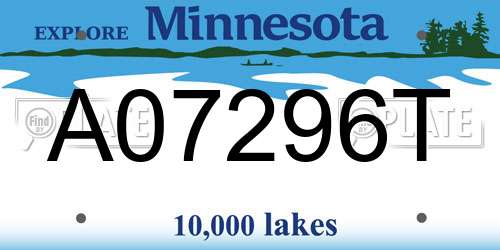 A07296T Minnesota License Plate
