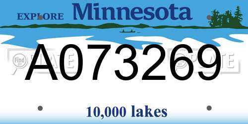 A073269 Minnesota License Plate