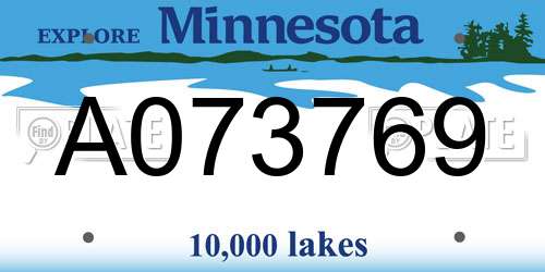 A073769 Minnesota License Plate