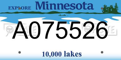 A075526 Minnesota License Plate