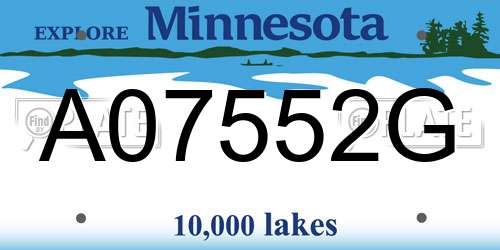 A07552G Minnesota License Plate