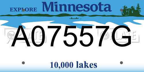 A07557G Minnesota License Plate
