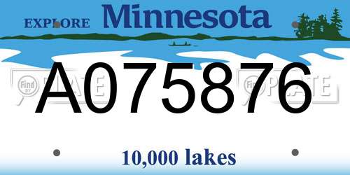 A075876 Minnesota License Plate