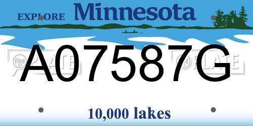 A07587G Minnesota License Plate