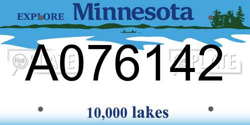 A076142 Minnesota License Plate