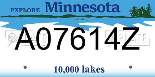 A07614Z Minnesota License Plate