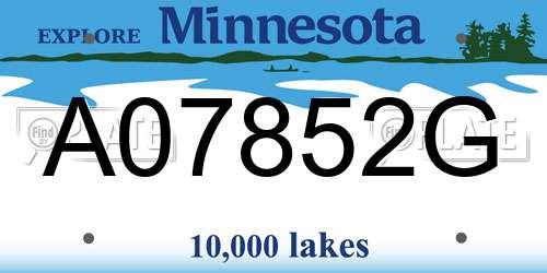 A07852G Minnesota License Plate