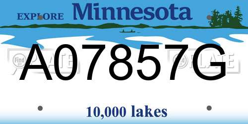 A07857G Minnesota License Plate