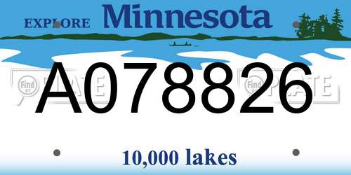 A078826 Minnesota License Plate