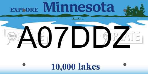 A07DDZ Minnesota License Plate