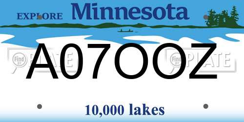 A07OOZ Minnesota License Plate