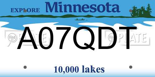 A07QDT Minnesota License Plate