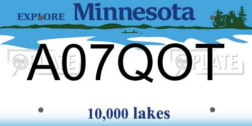 A07QOT Minnesota License Plate