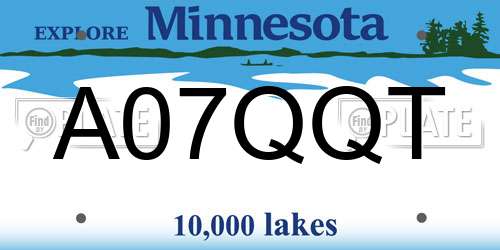 A07QQT Minnesota License Plate