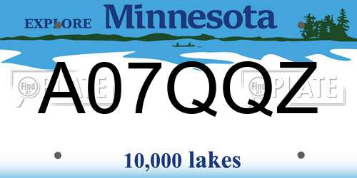A07QQZ Minnesota License Plate