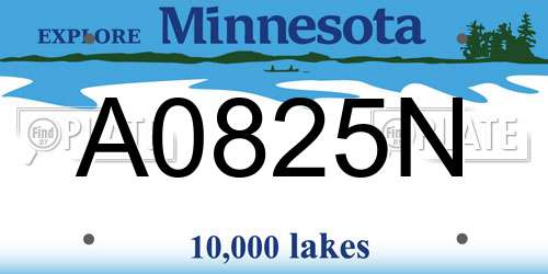 A0825N Minnesota License Plate