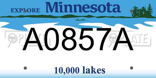 A0857A Minnesota License Plate