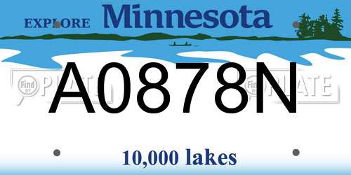 A0878N Minnesota License Plate