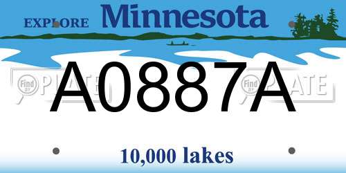 A0887A Minnesota License Plate