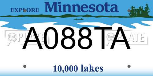 A088TA Minnesota License Plate
