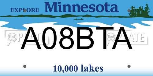 A08BTA Minnesota License Plate
