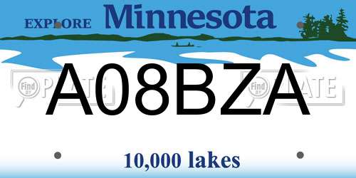A08BZA Minnesota License Plate